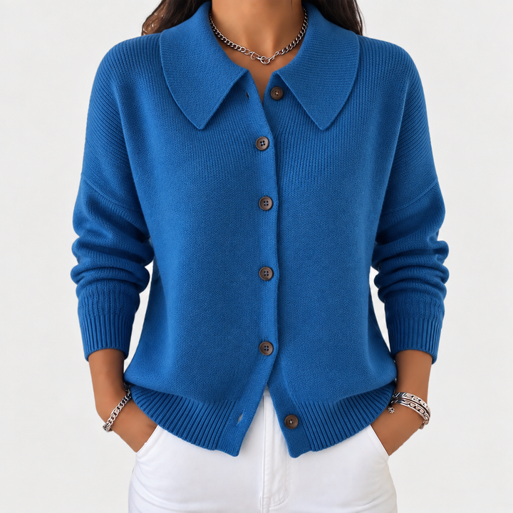 Lucile | Veste en tricot avec col chemise