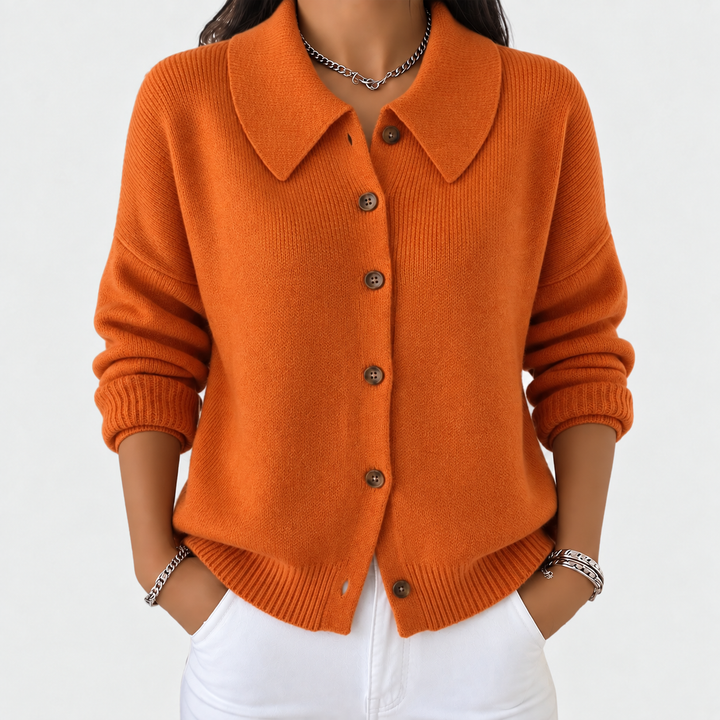 Lucile | Veste en tricot avec col chemise