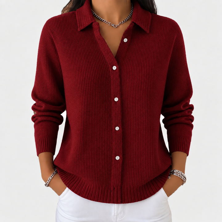 Régine | Veste en tricot texturé avec boutons
