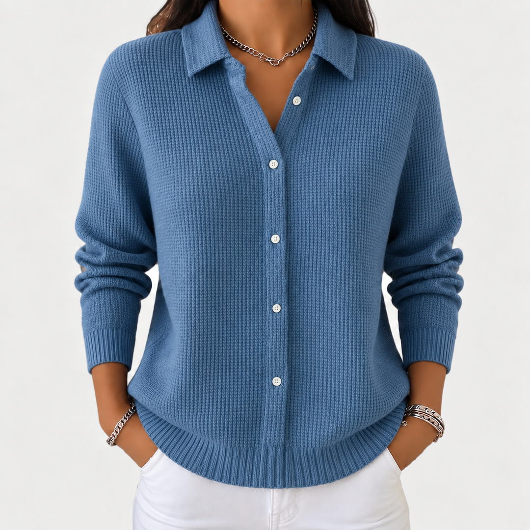 Régine | Veste en tricot texturé avec boutons