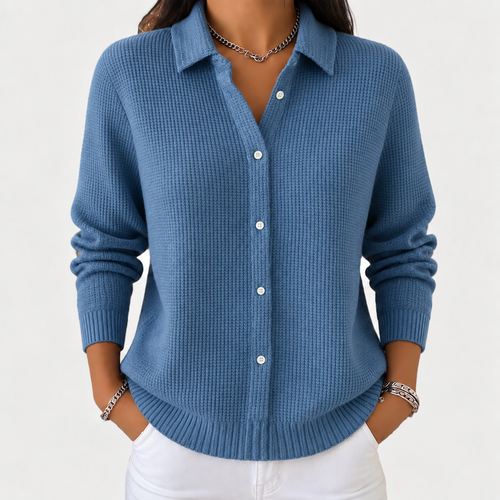 Régine | Veste en tricot texturé avec boutons