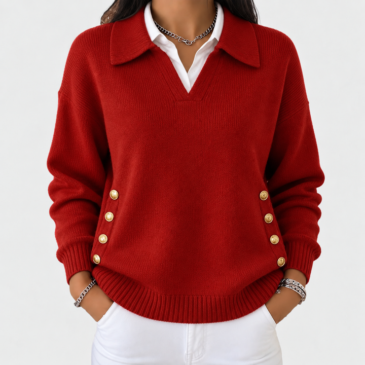 Florence | Pull avec col polo et boutons