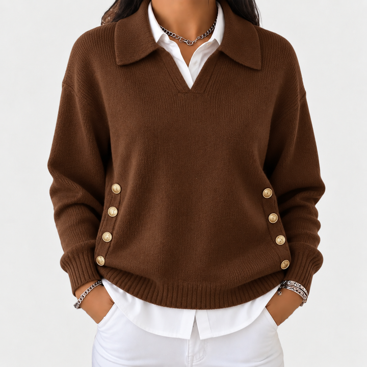 Florence | Pull avec col polo et boutons