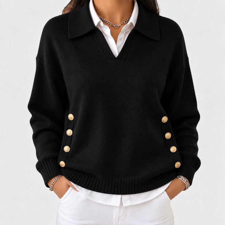 Florence | Pull avec col polo et boutons