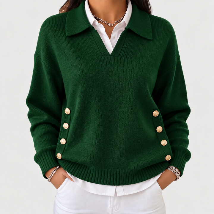 Florence | Pull avec col polo et boutons