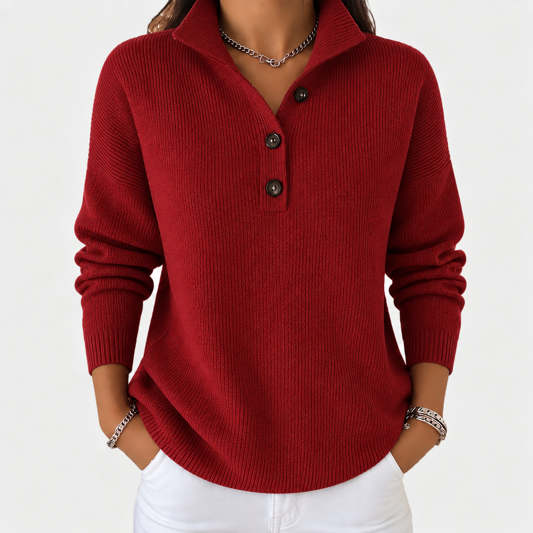 Camille | Pull polo à col en V