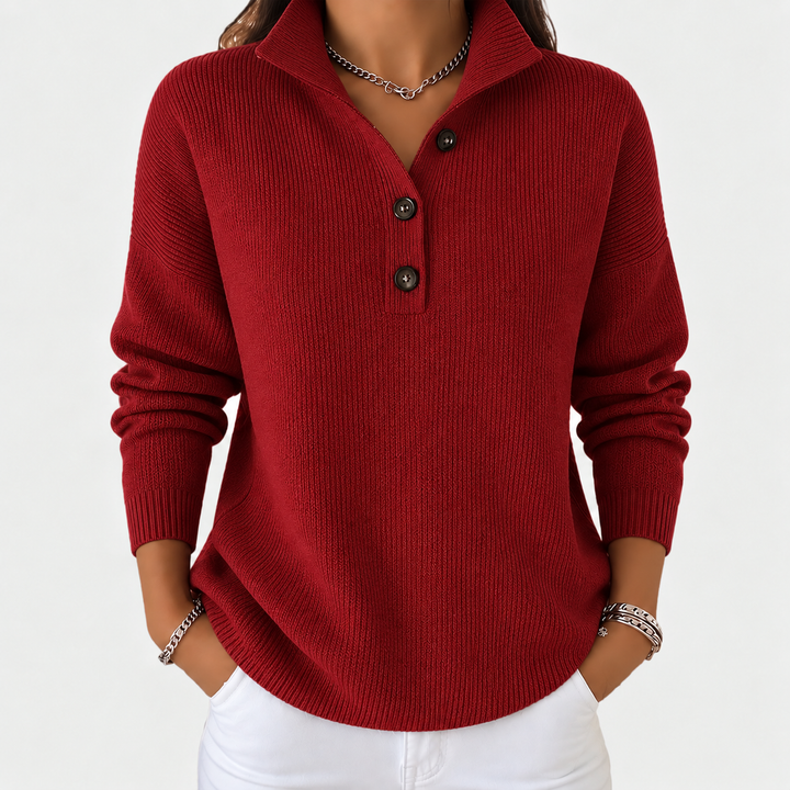Camille | Pull polo à col en V