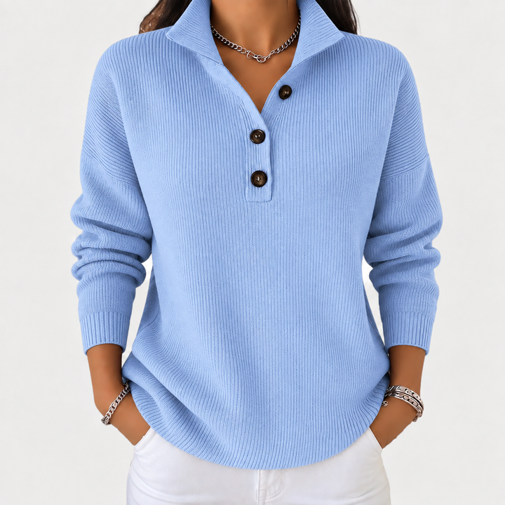 Camille | Pull polo à col en V