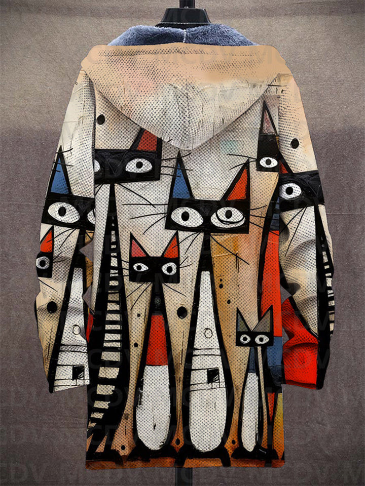Claire | Cardigan aux chats stylisés