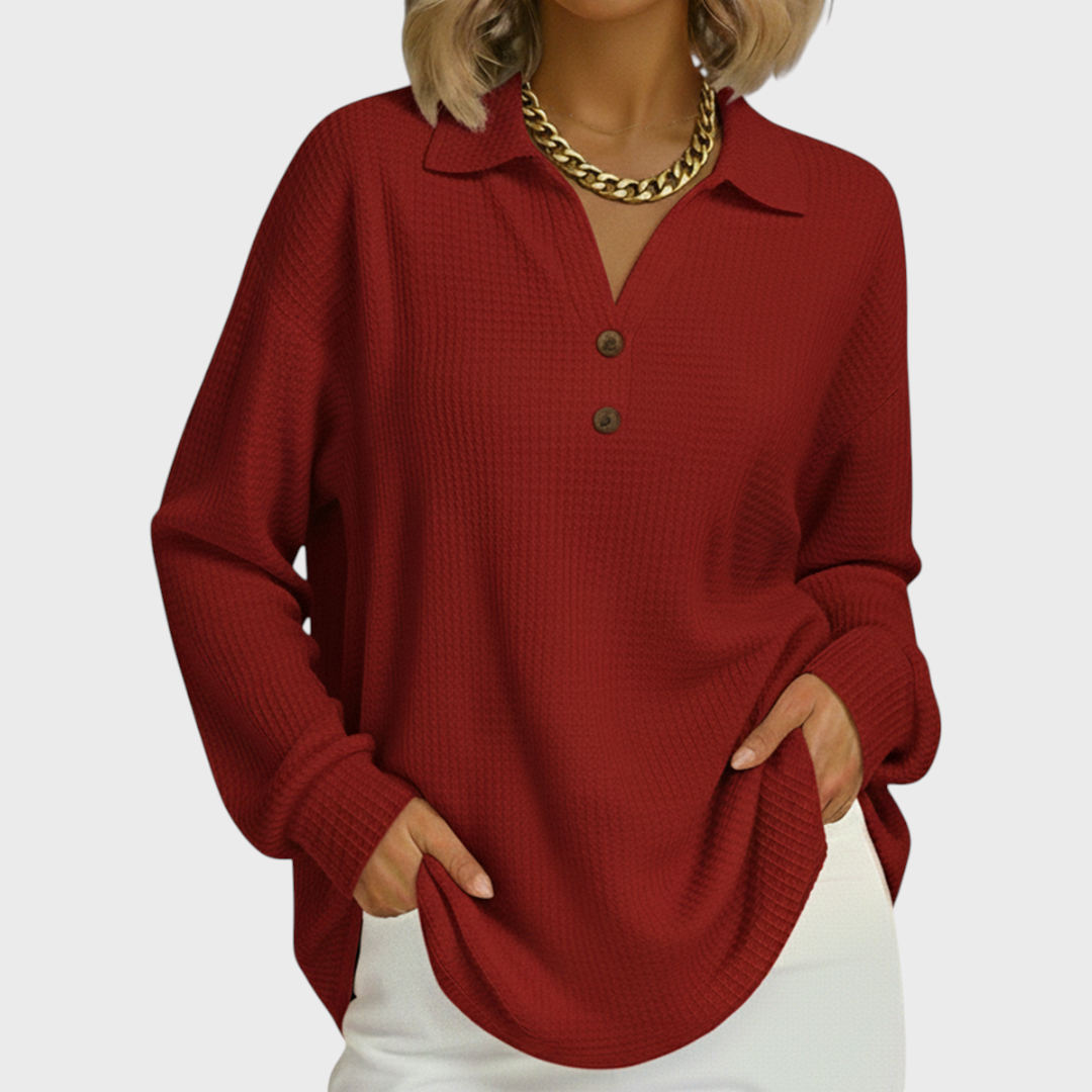 Marie | Pull uni au col polo