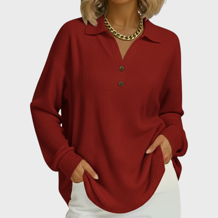 Marie | Pull uni au col polo