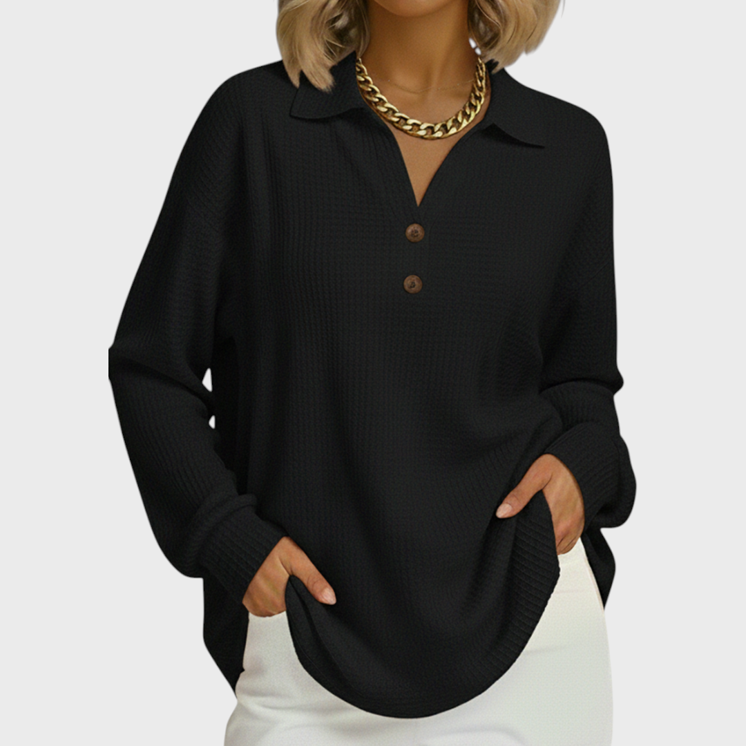 Marie | Pull uni au col polo