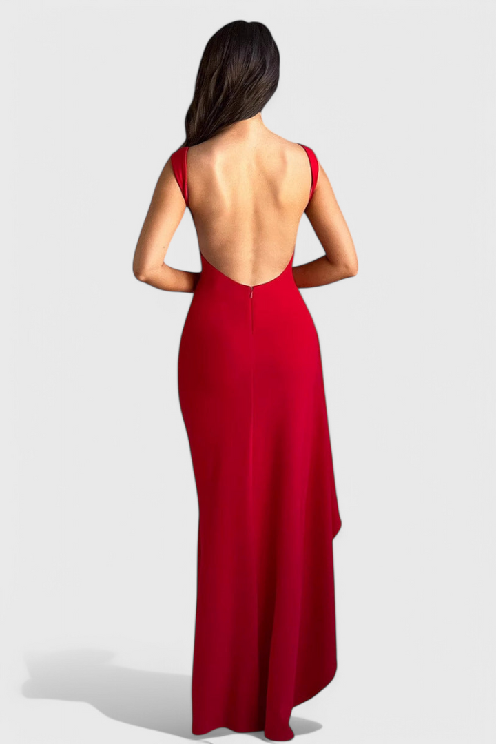 Robe en Soie avec Dos Nu et Grand Fente