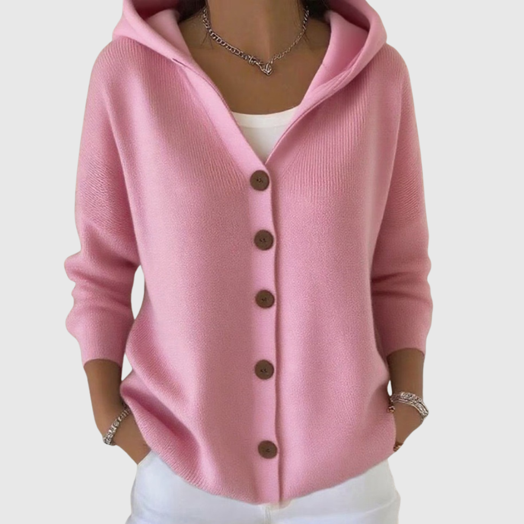 Cardigan Confortable avec Capuche en Maille