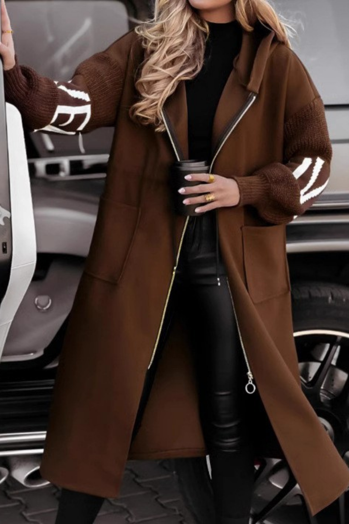 Éléna | Manteau long zippé à capuche