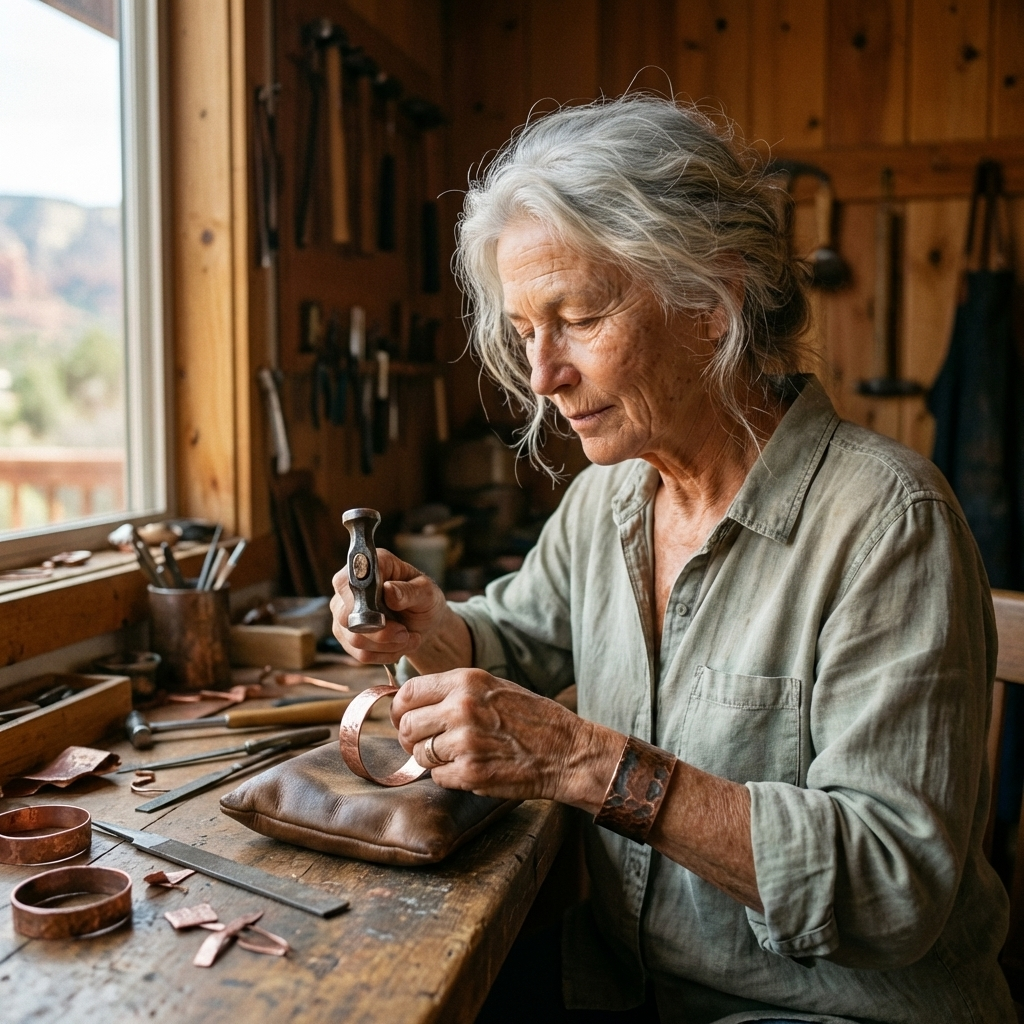 Bague en cuivre torsadé