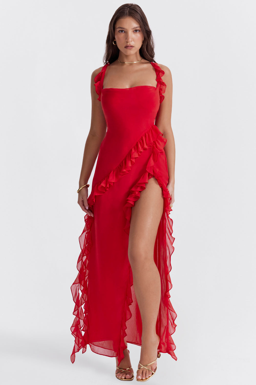 Meissa | Robe avec Volants Asymétriques