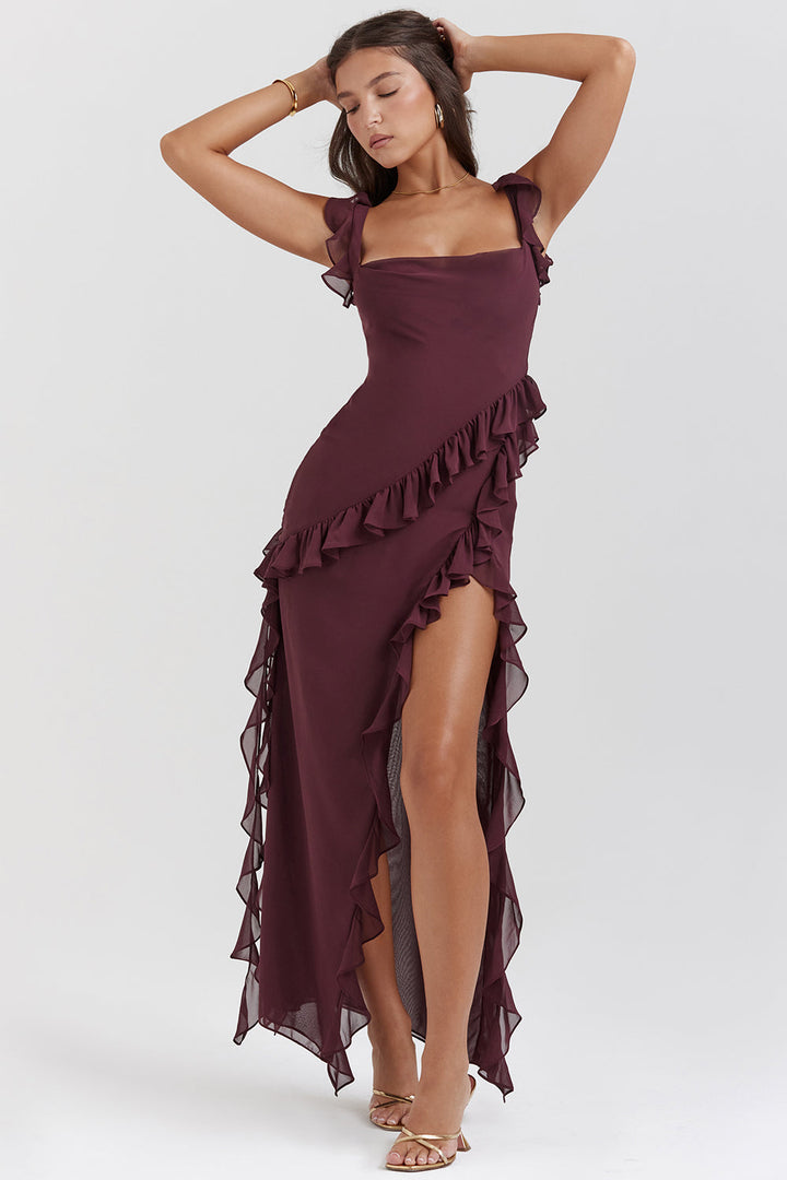 Meissa | Robe avec Volants Asymétriques