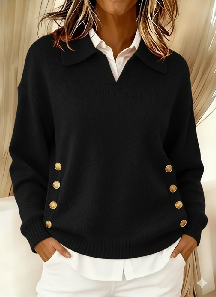 Vicenta | Pull avec Col Polo et Boutons