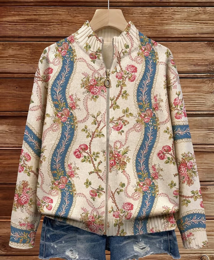 Rosalind | Cardigan en laine à roses grimpantes