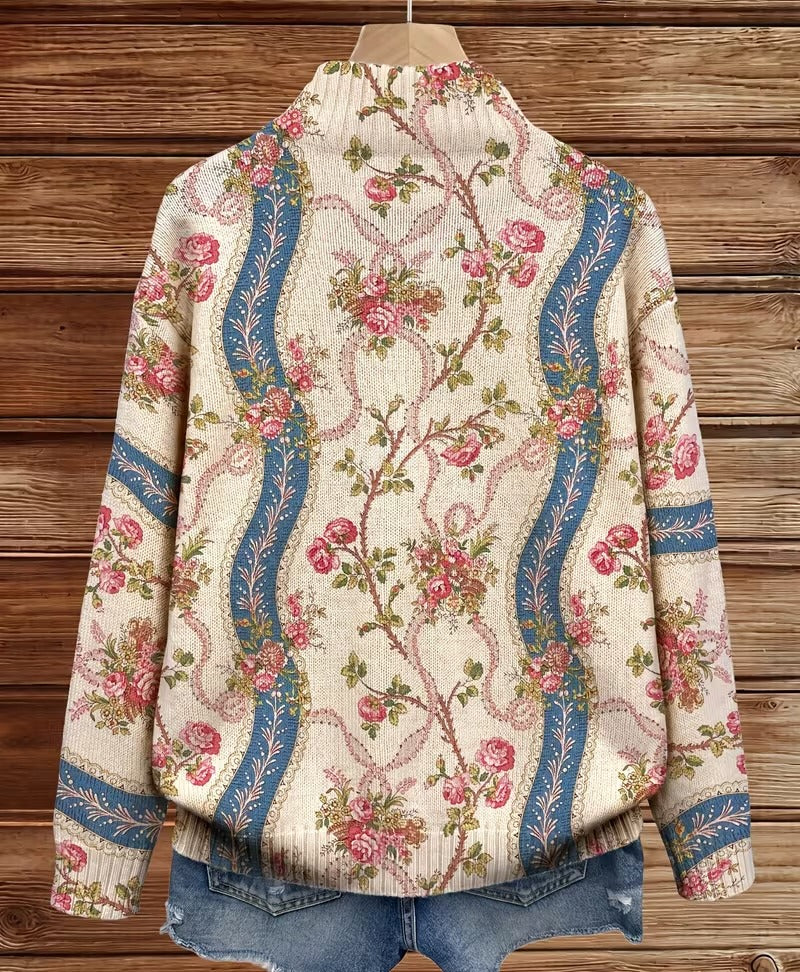 Rosalind | Cardigan en laine à roses grimpantes