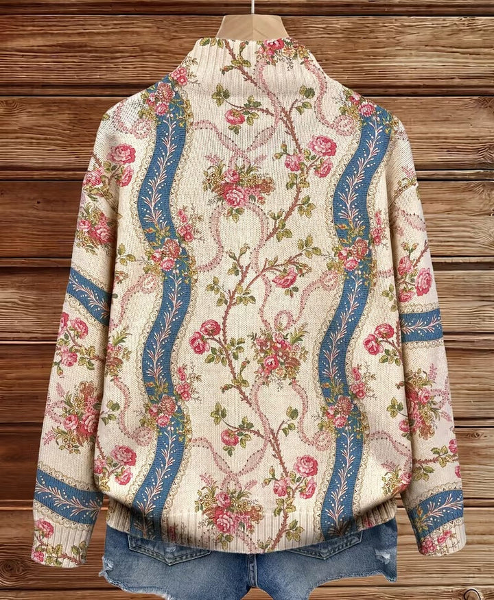 Rosalind | Cardigan en laine à roses grimpantes