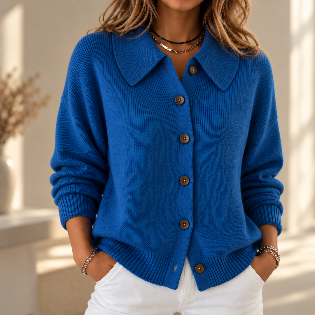 Lucile | Veste en tricot avec col chemise