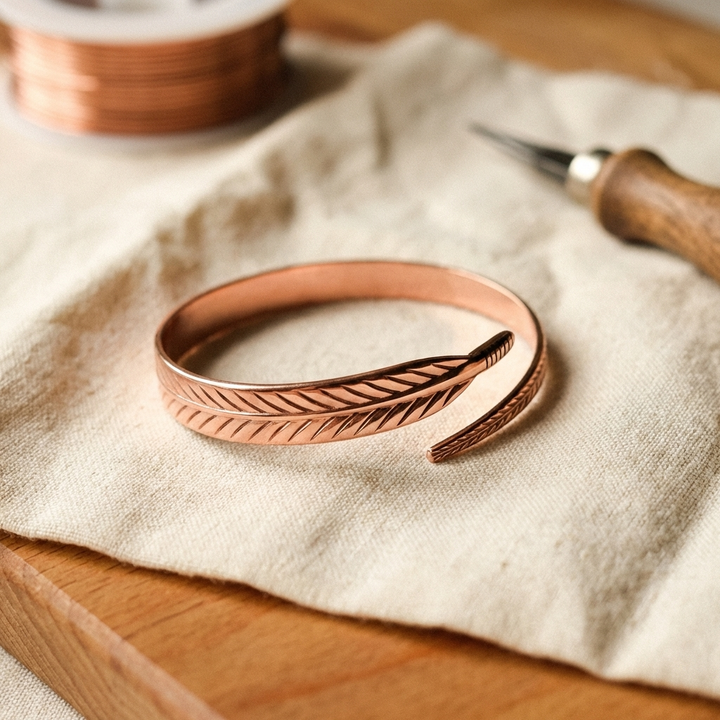 Bracelet en bronze à feuilles
