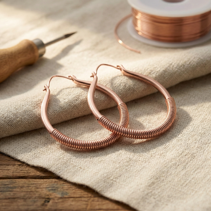 Boucles d’oreilles Krik en cuivre