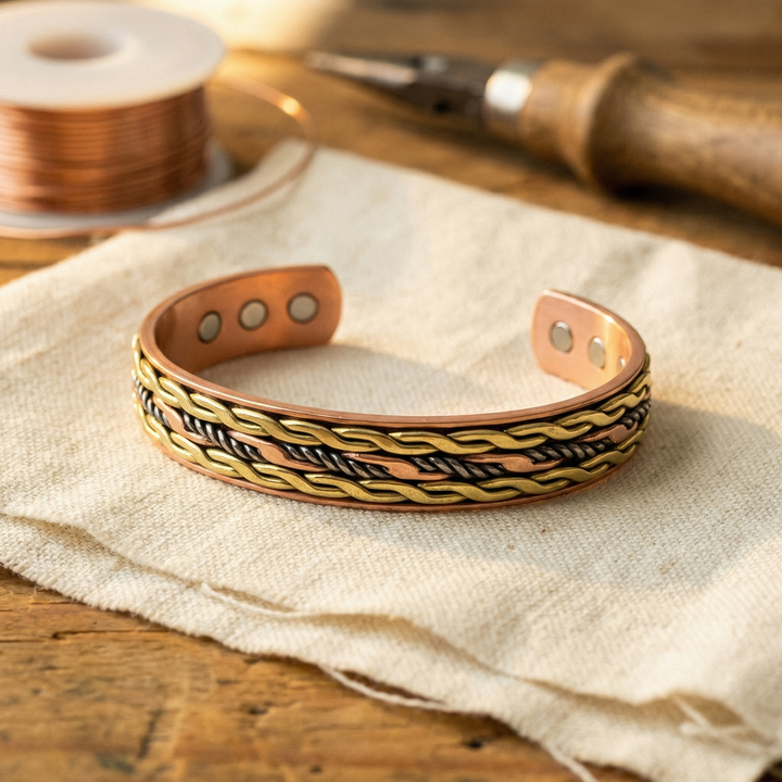 Bracelet en cuivre tressé