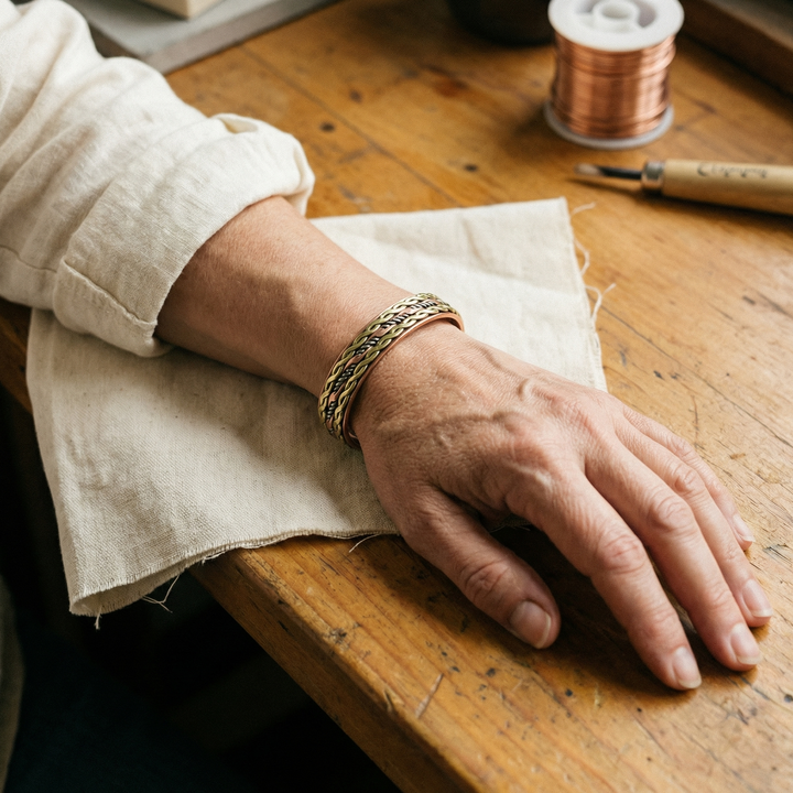 Bracelet en cuivre tressé