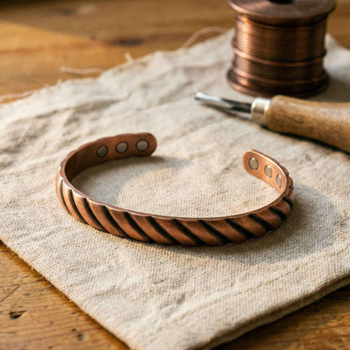 Bracelet en cuivre à rainures