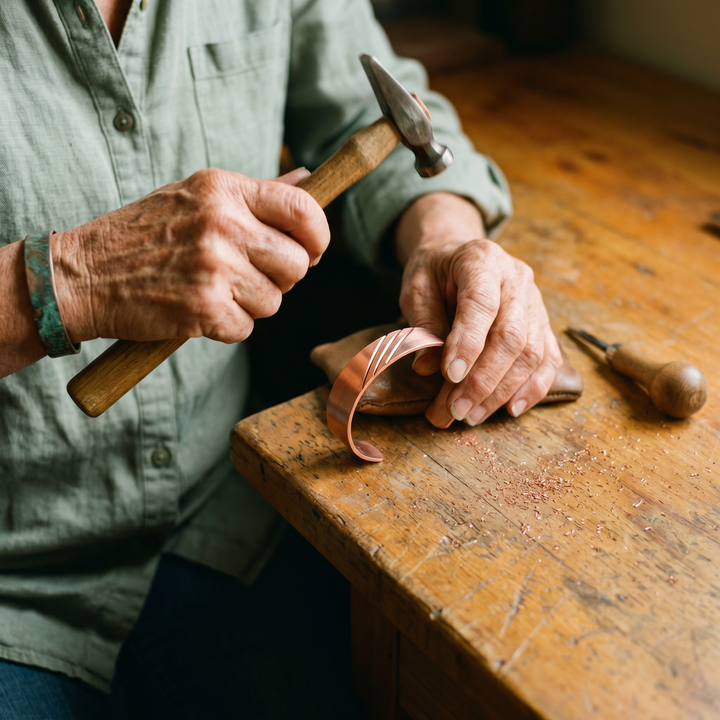 Bracelet en cuivre à rainures