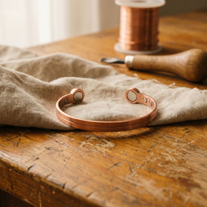 Bracelet en cuivre rainuré