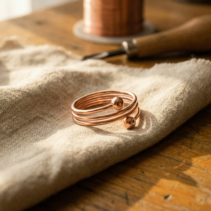 Bague réglable en cuivre pur