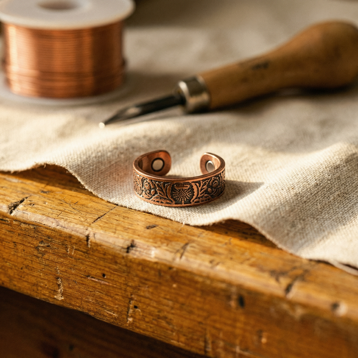 Bague en cuivre à jade