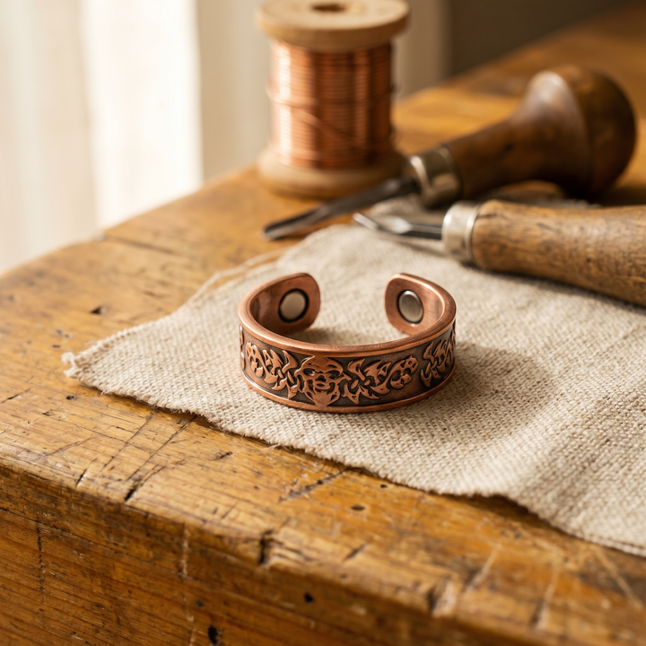 Bague florale en cuivre