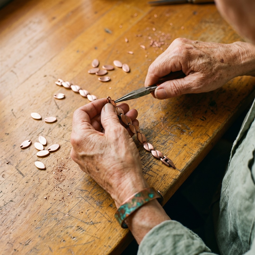 Bracelet de cheville en cuivre à maillons