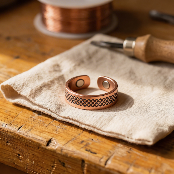 Bague en cuivre à treillis