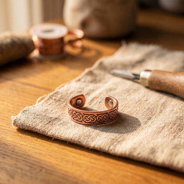 Bague en cuivre à jade