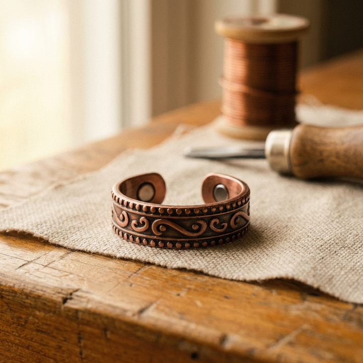 Bague Věra en cuivre à fougères