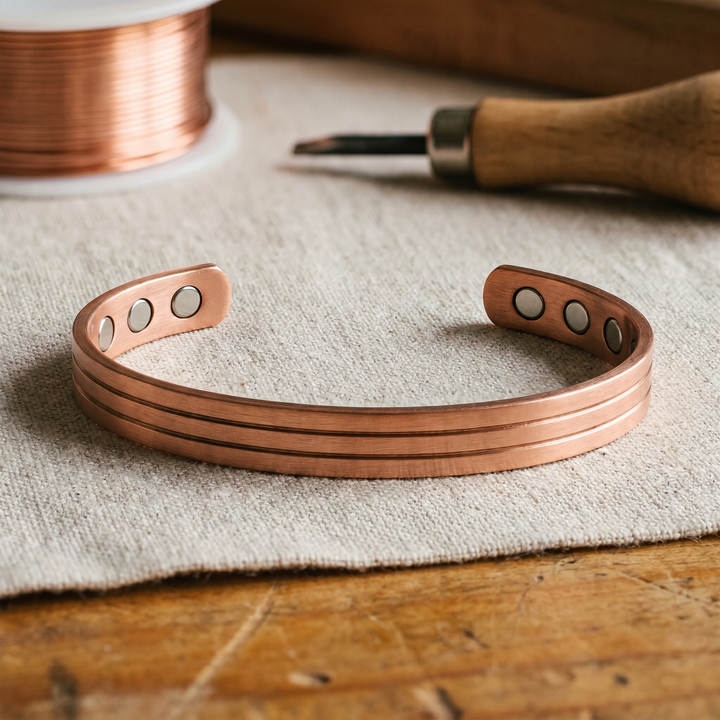 Bracelet en cuivre à trois rainures