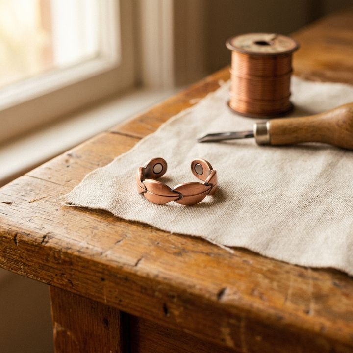 Bague en cuivre tressé