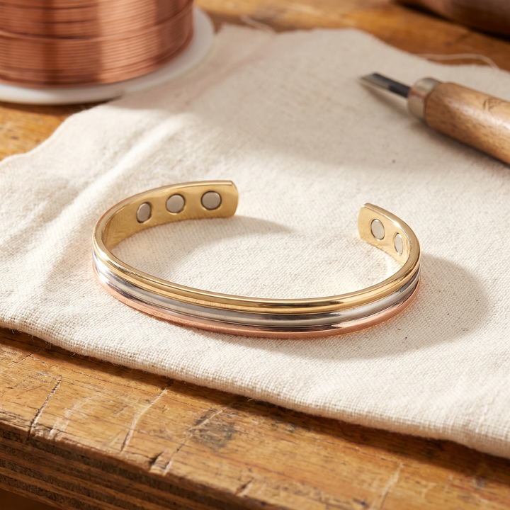Bracelet en cuivre tricolore