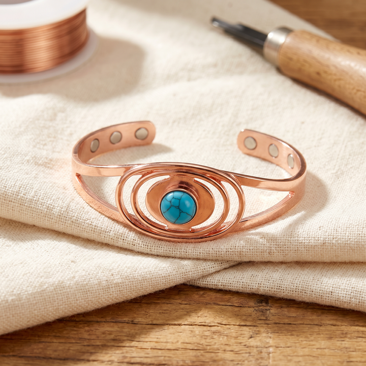 Bracelet en cuivre à turquoise