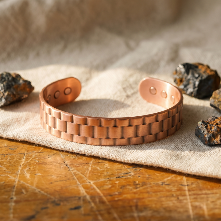 Bracelet large pour homme en cuivre