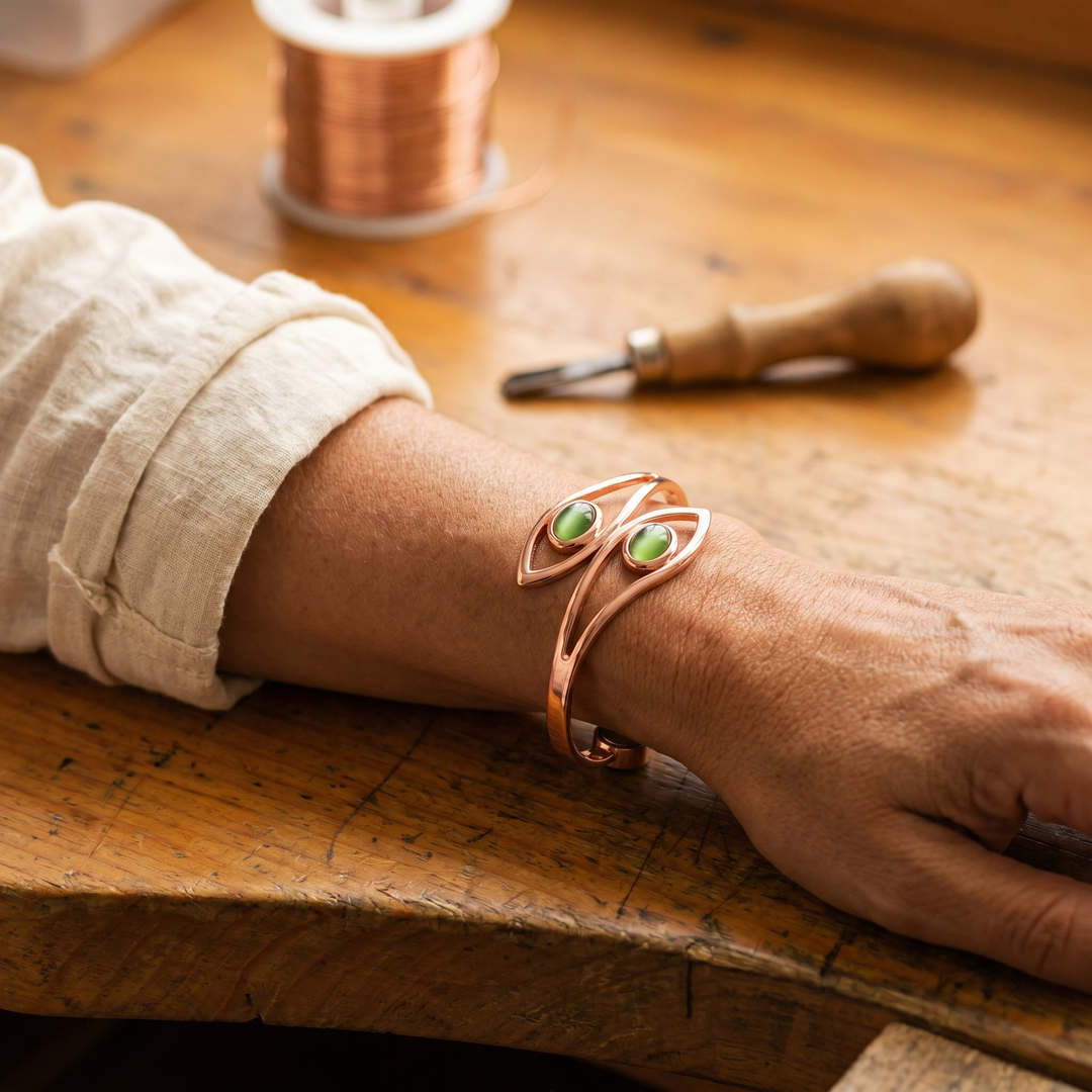 Bracelet en cuivre à opales