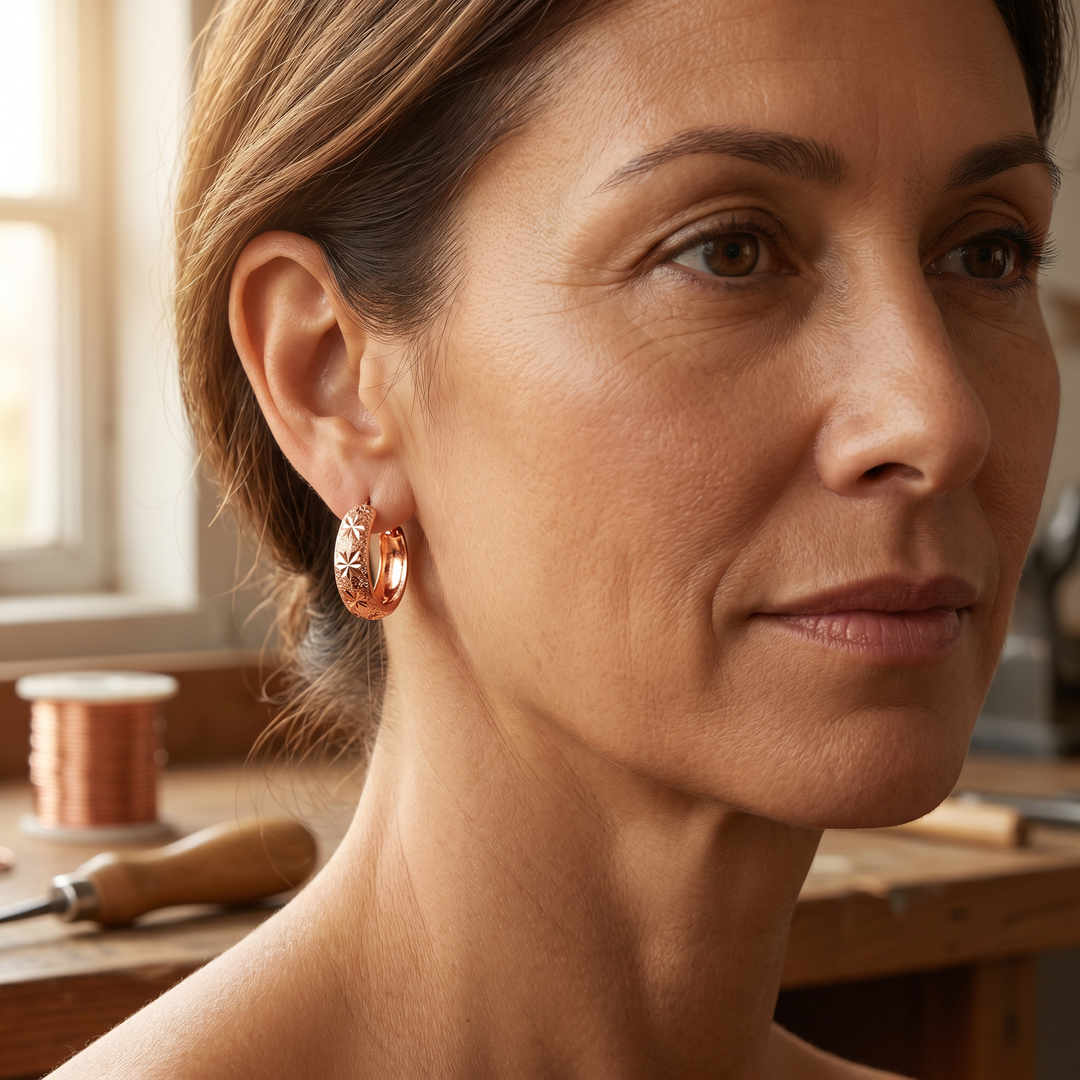 Boucles d’oreilles Rosée en cuivre