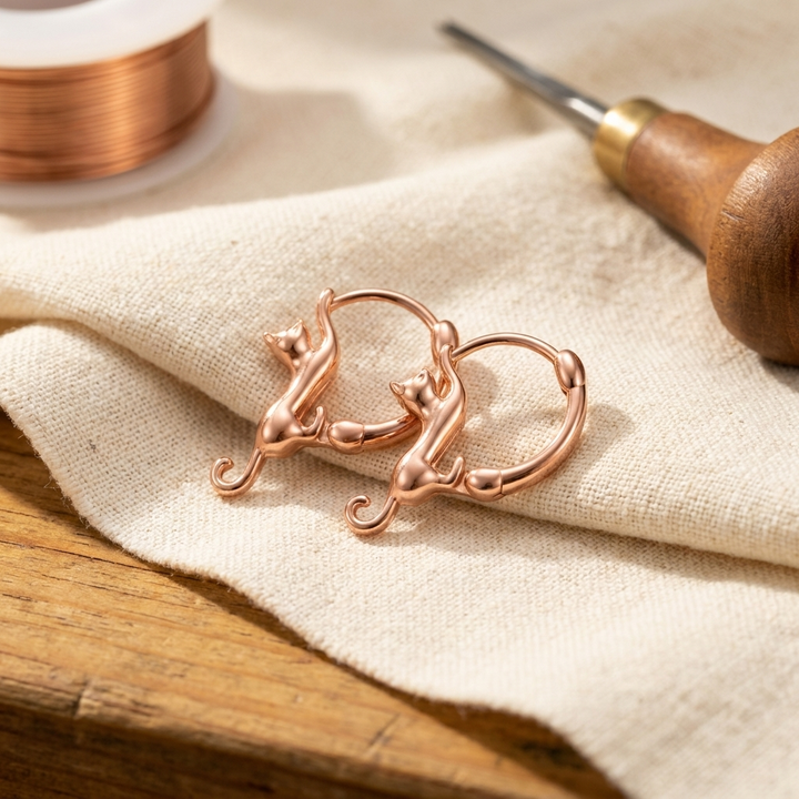 Boucles d’oreilles rondes en cuivre