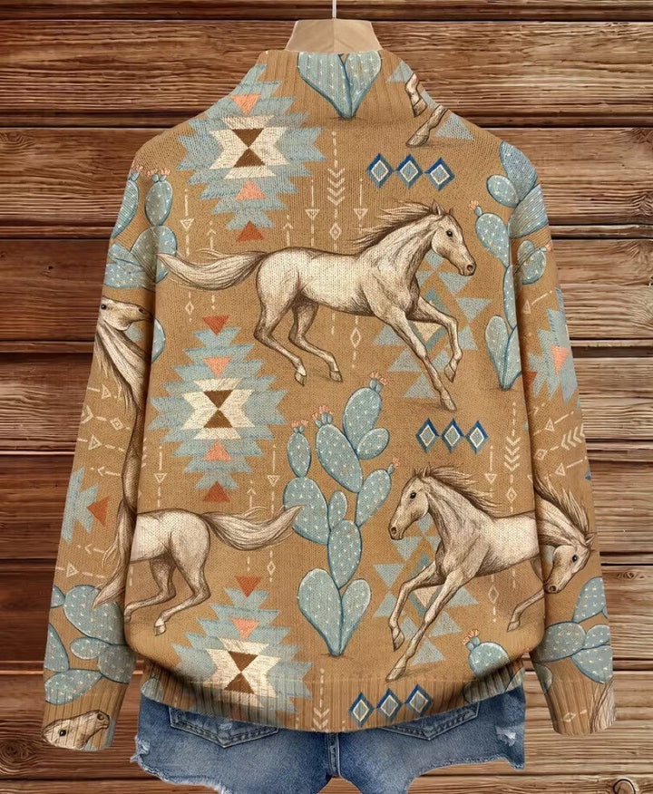 Winona | Cardigan zippé en désert et cactus